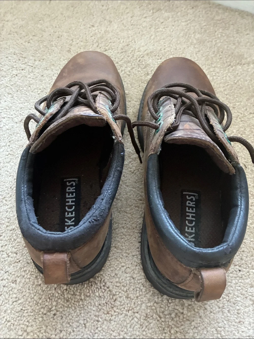 Sketchers Leather Work-Style Lace-Up Shoes